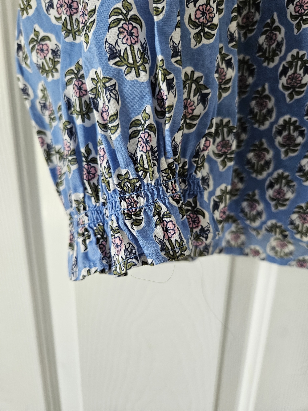 J. Crew Light Blue Floral Peasant Blouse - Picture 4 of 7